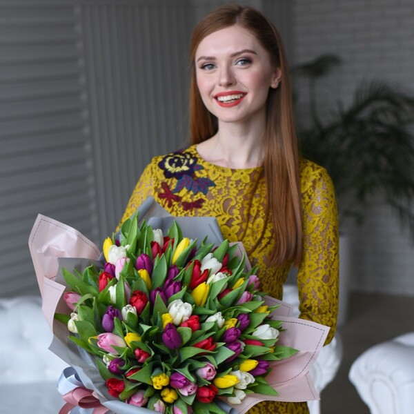 101 микс тюльпанов