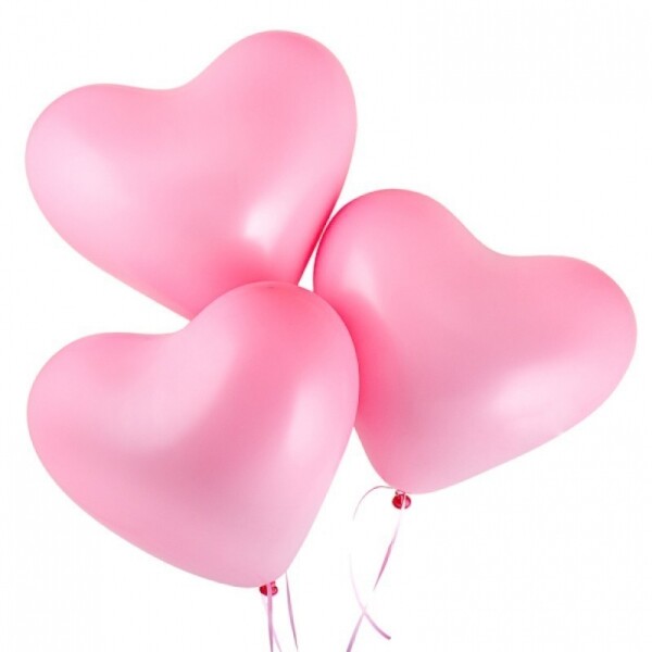 3 гелиевых розовых шара "Сердце"