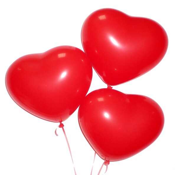 3 гелиевых красных шара "Сердце"